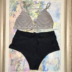 2 for $20 Stripped-top,High waisted black bottoms.